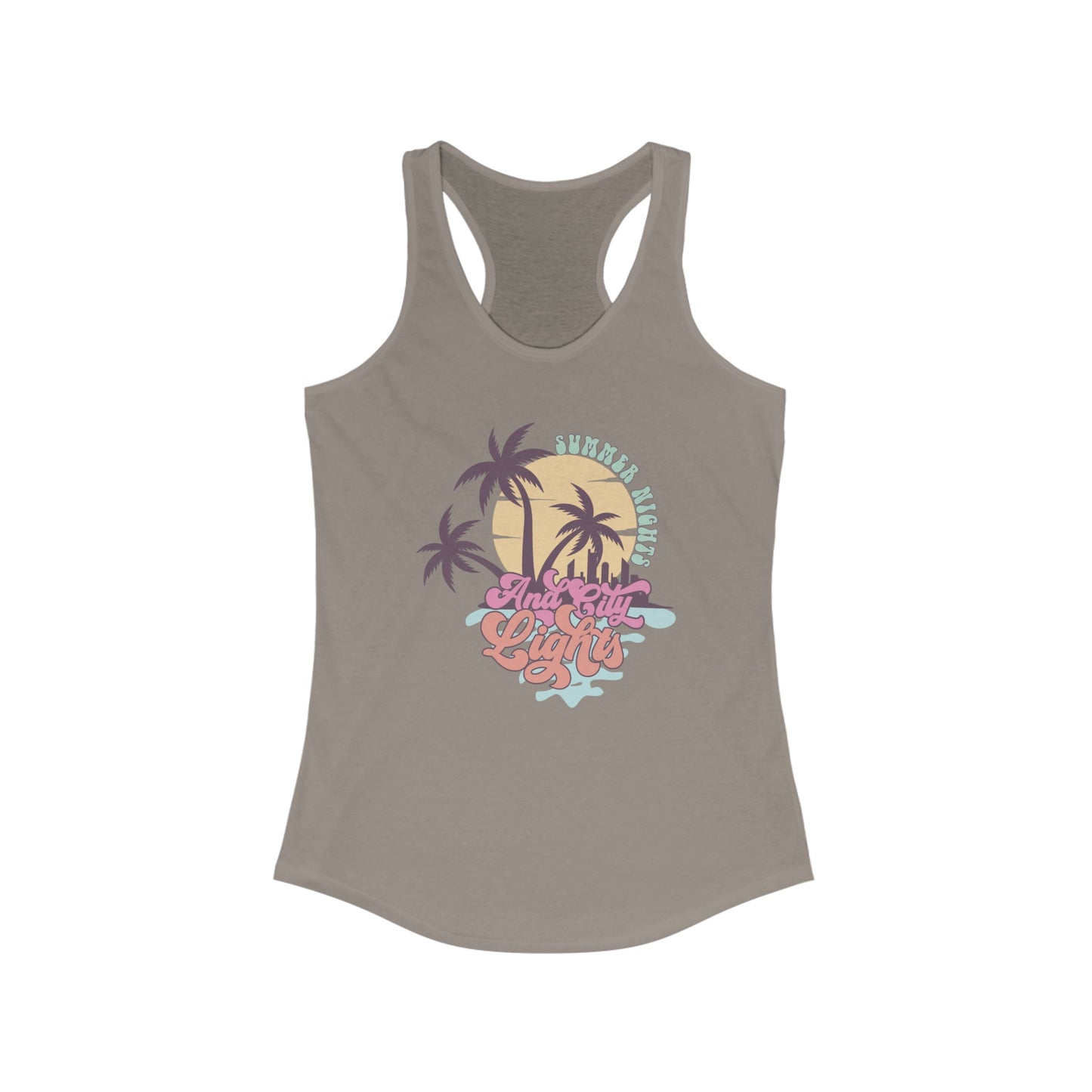 SUMMER NIGHTS CITY LIGHTS - Racerback Tank Top