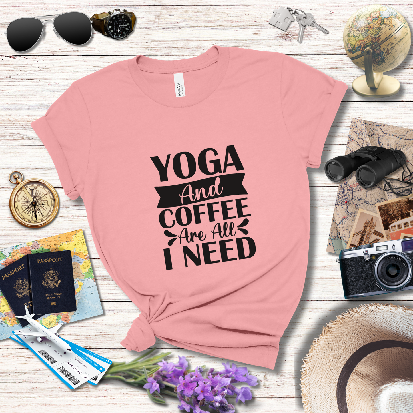 YOGA AND COFFEE ARE ALL I NEED - T-Shirt