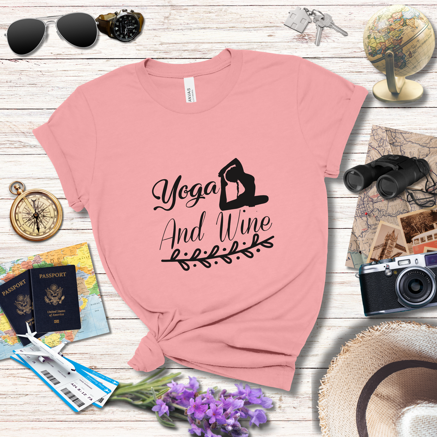 YOGA AND WINE - T-Shirt