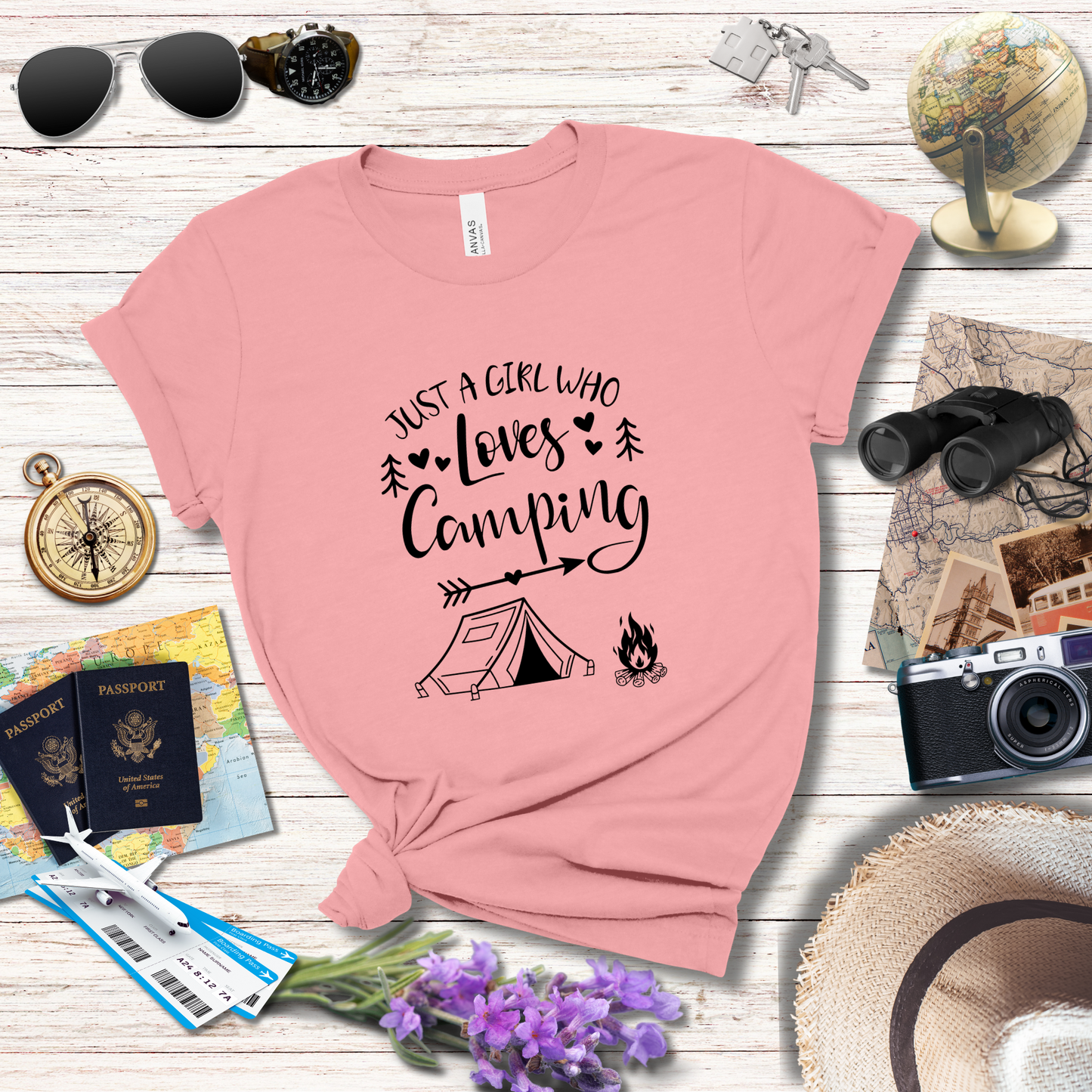 JUST A GIRL WHO LOVES CAMPING - T-Shirt