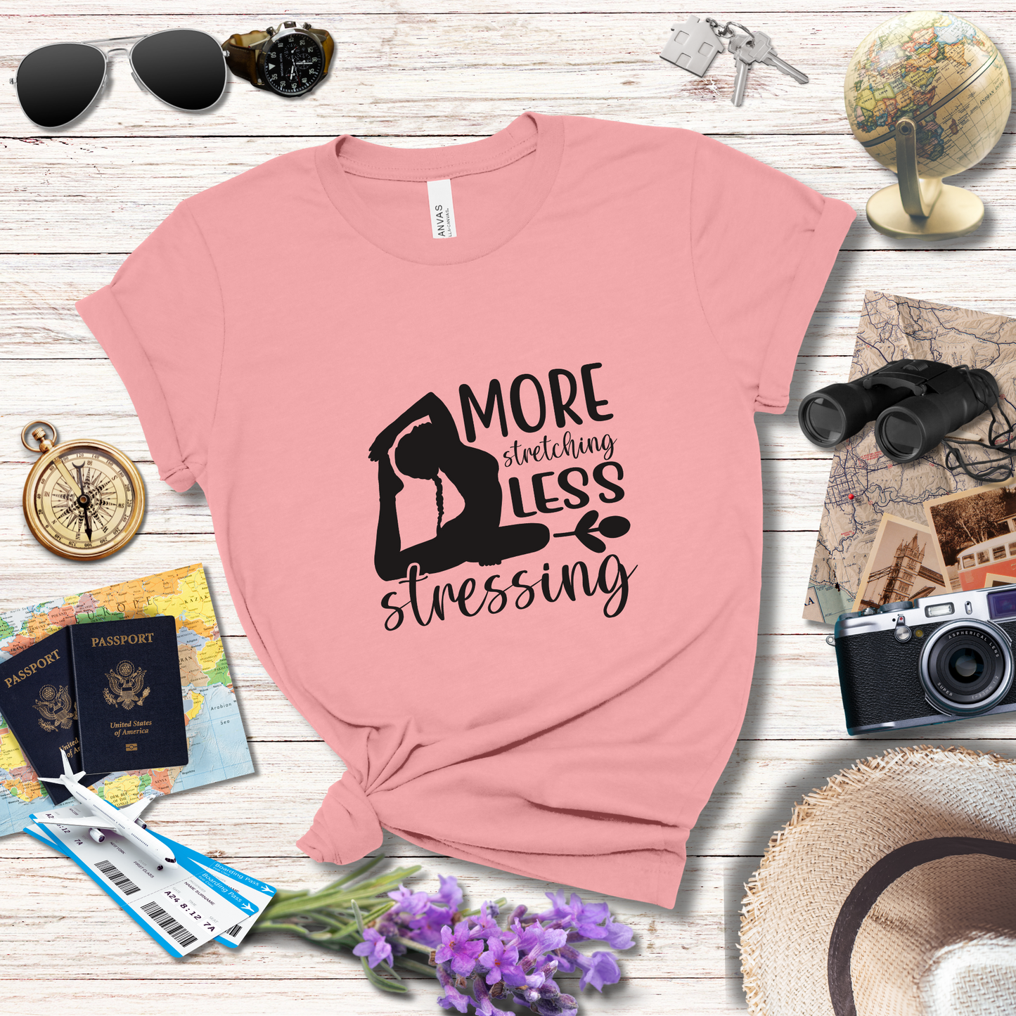 MORE STRETCHING LESS STRESSING - T-Shirt