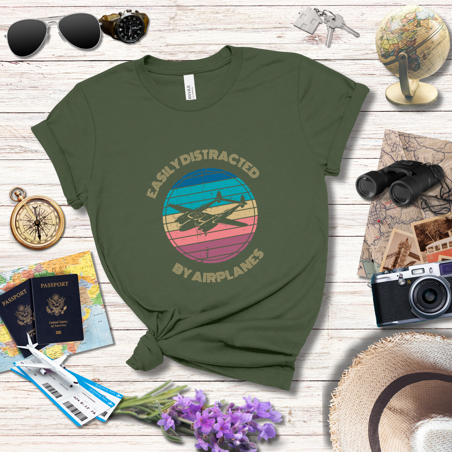 EASILY DISTRACTED BY AIRPLANES 2 - T-Shirt