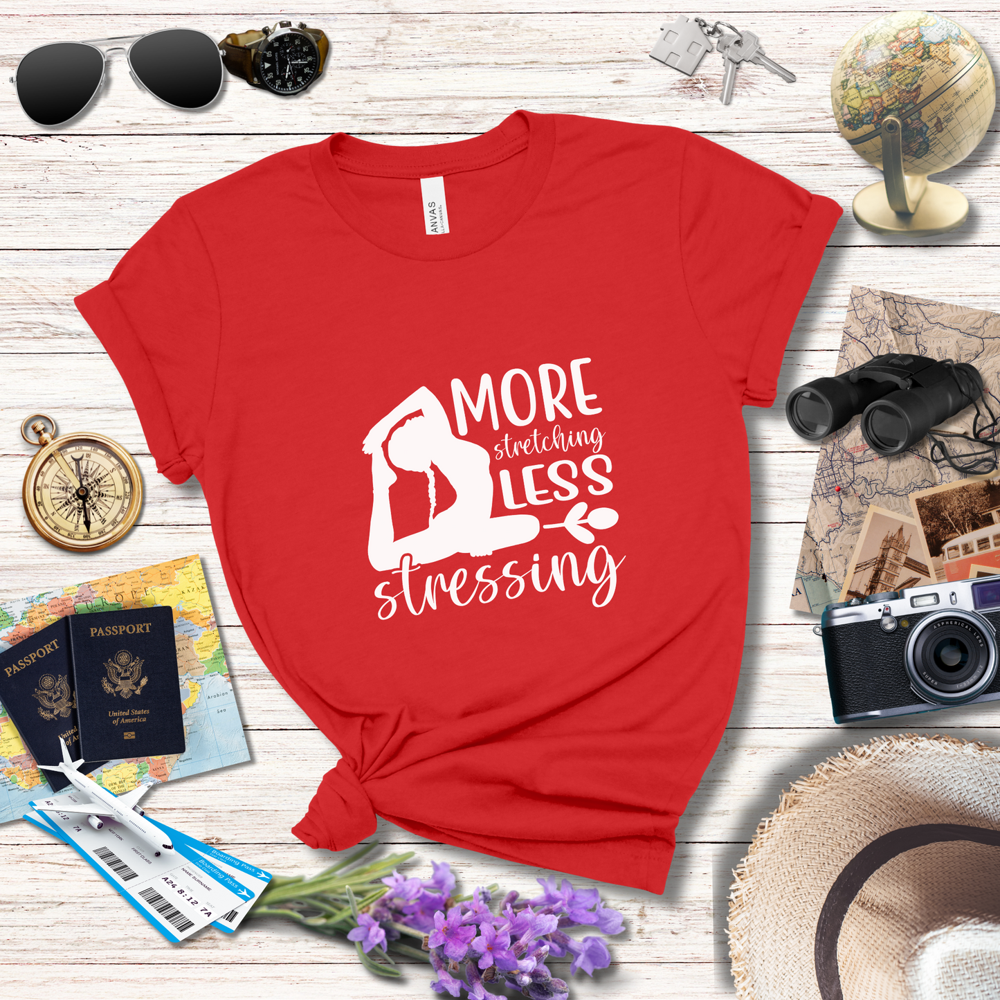 MORE STRETCHING LESS STRESSING - T-Shirt