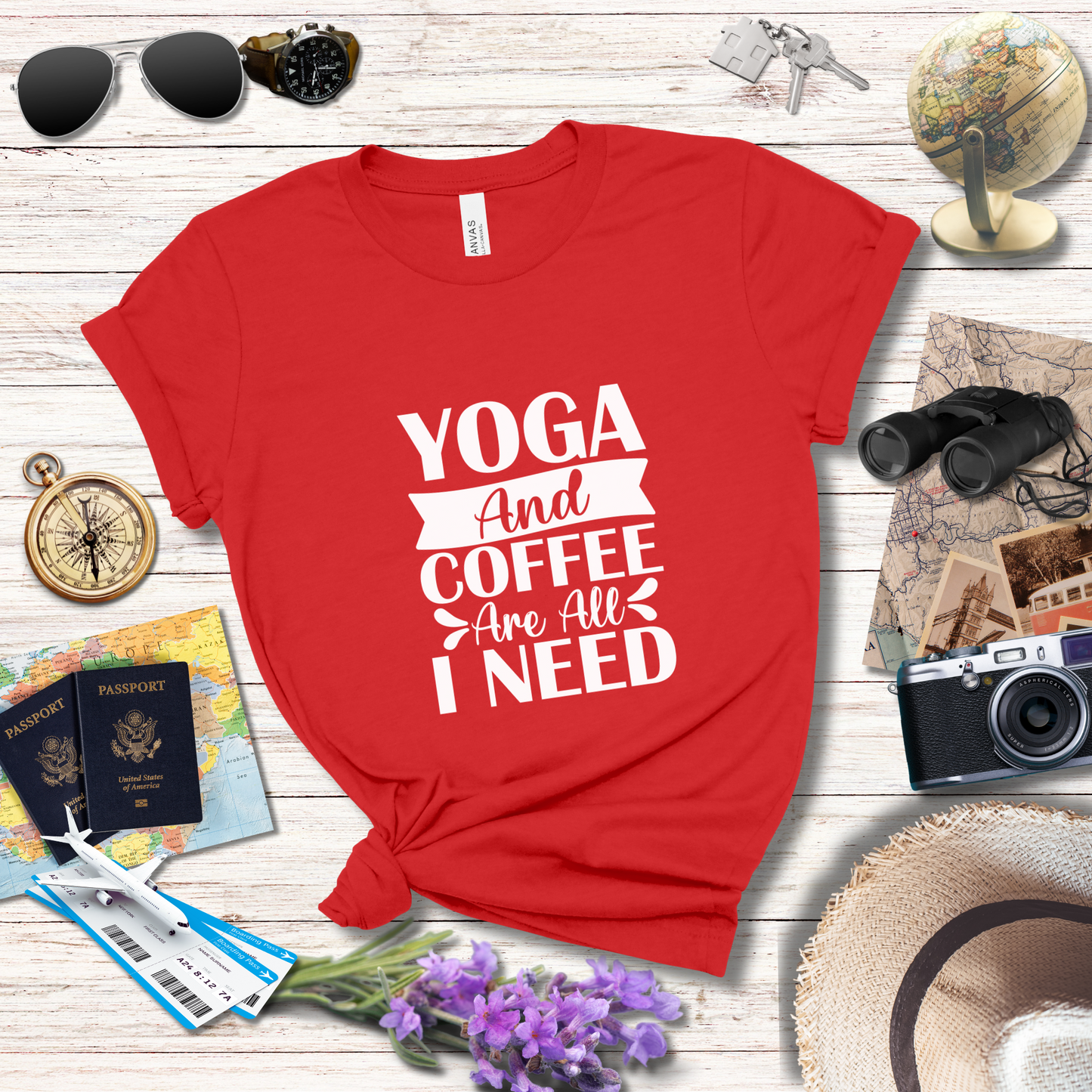 YOGA AND COFFEE ARE ALL I NEED - T-Shirt