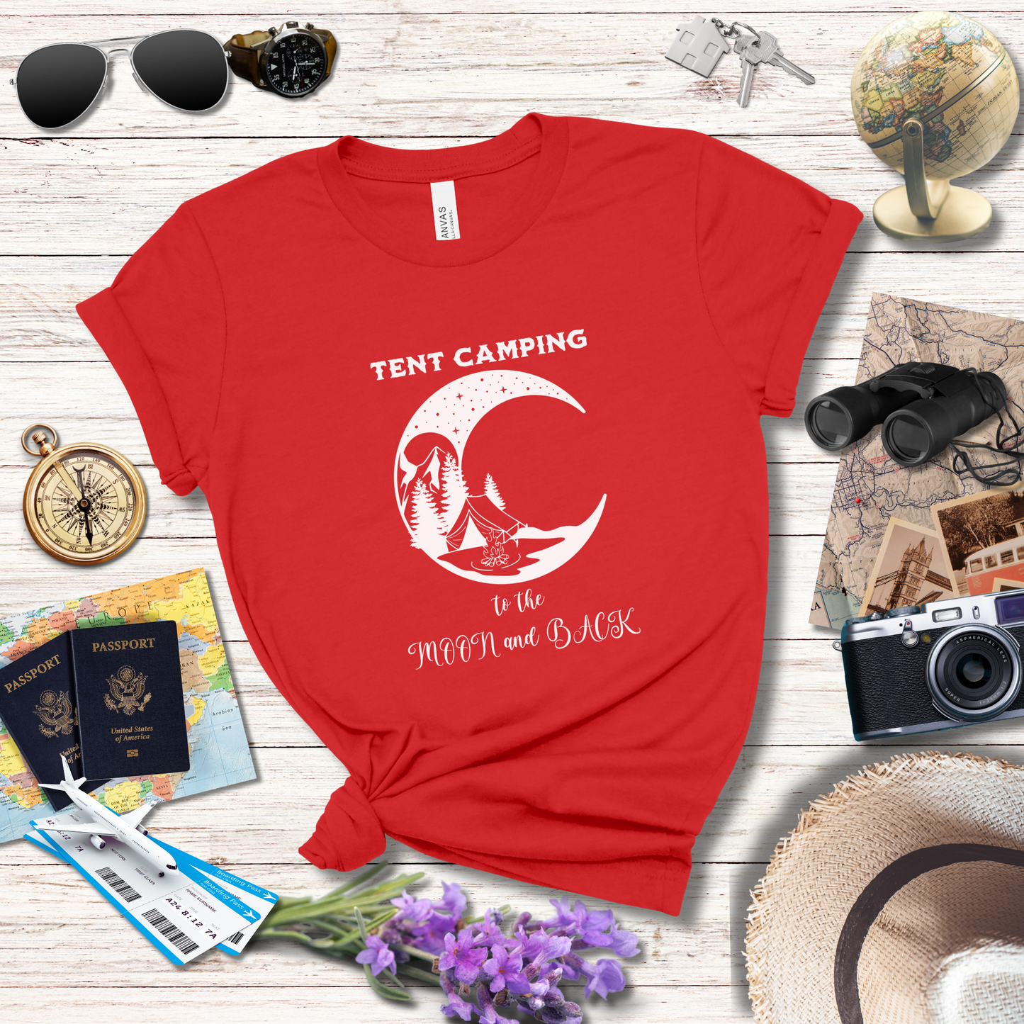 TENT CAMPING TO THE MOON AND BACK - T-Shirt