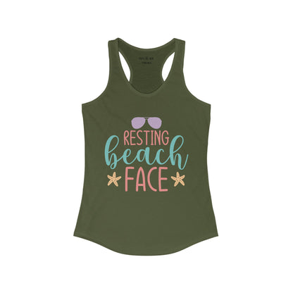 RESTING BEACH FACE - Racerback Tank Top