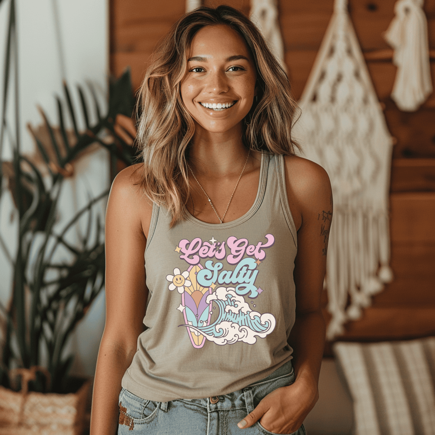 LET'S GET SALTY - Racerback Tank Top