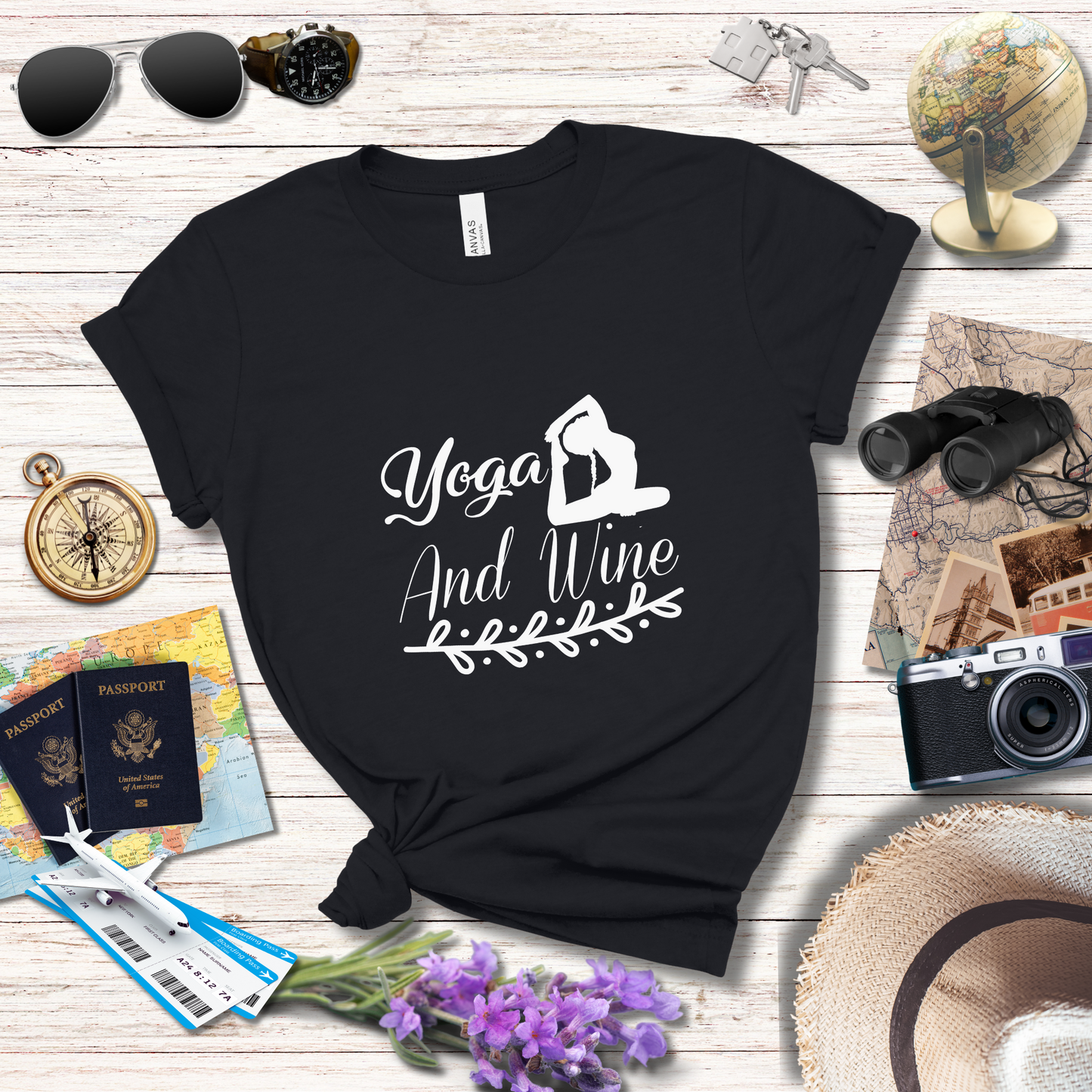 YOGA AND WINE - T-Shirt