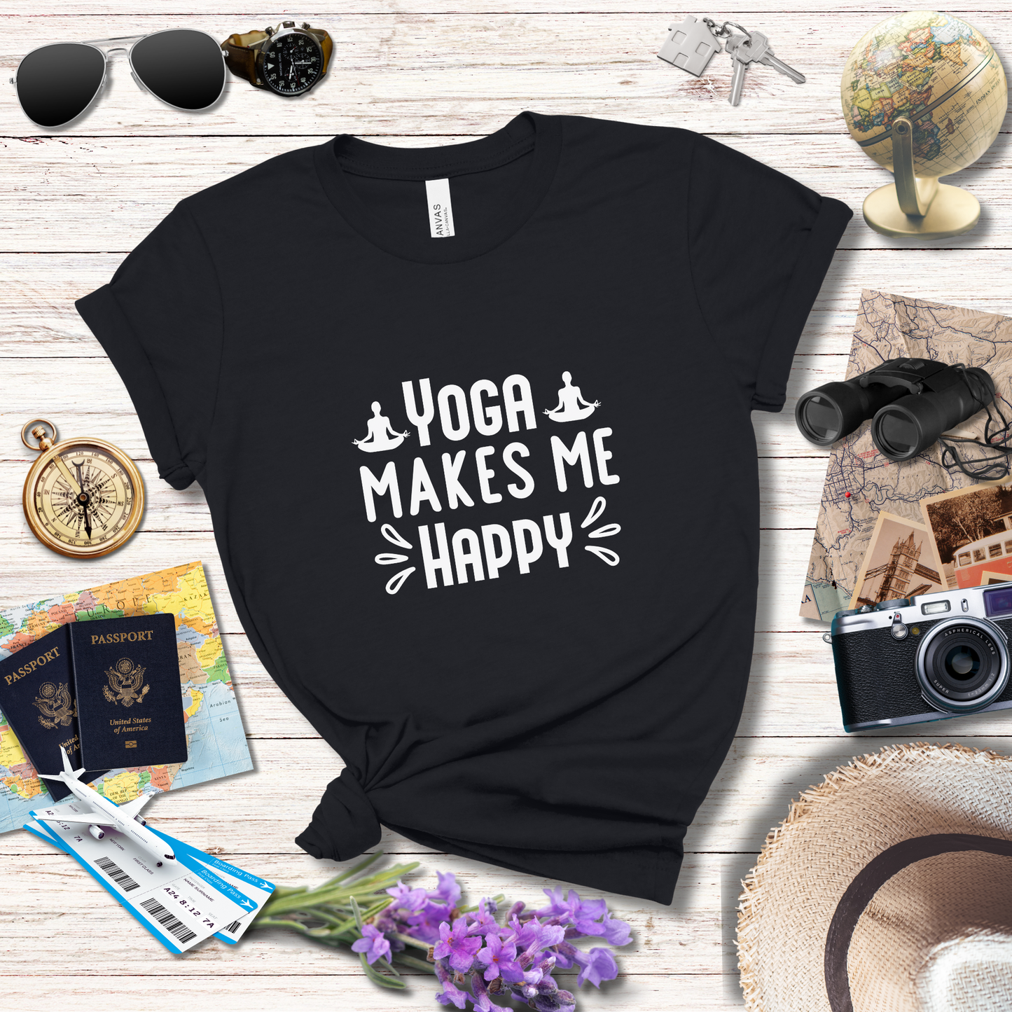 YOGA MAKES ME HAPPY - T-Shirt