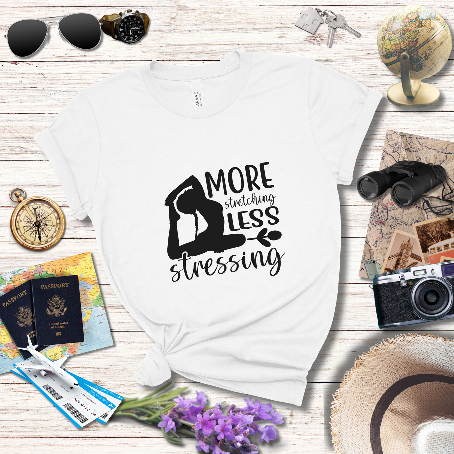 MORE STRETCHING LESS STRESSING - T-Shirt