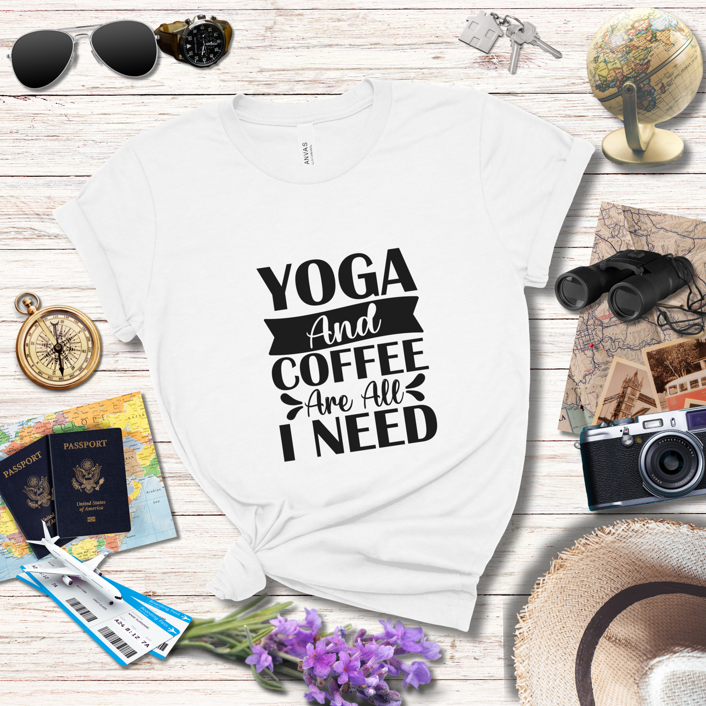 YOGA AND COFFEE ARE ALL I NEED - T-Shirt