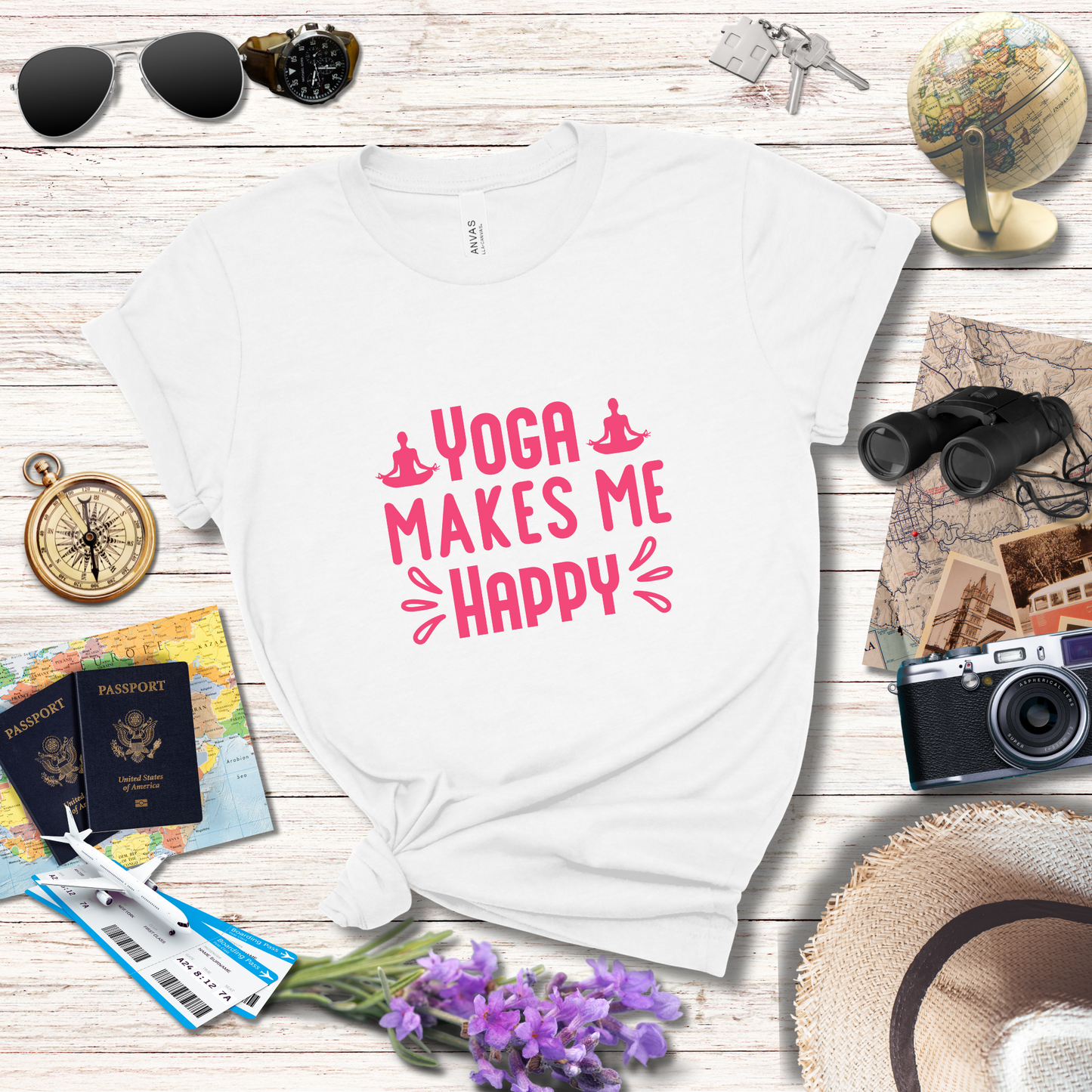 YOGA MAKES ME HAPPY - T-Shirt