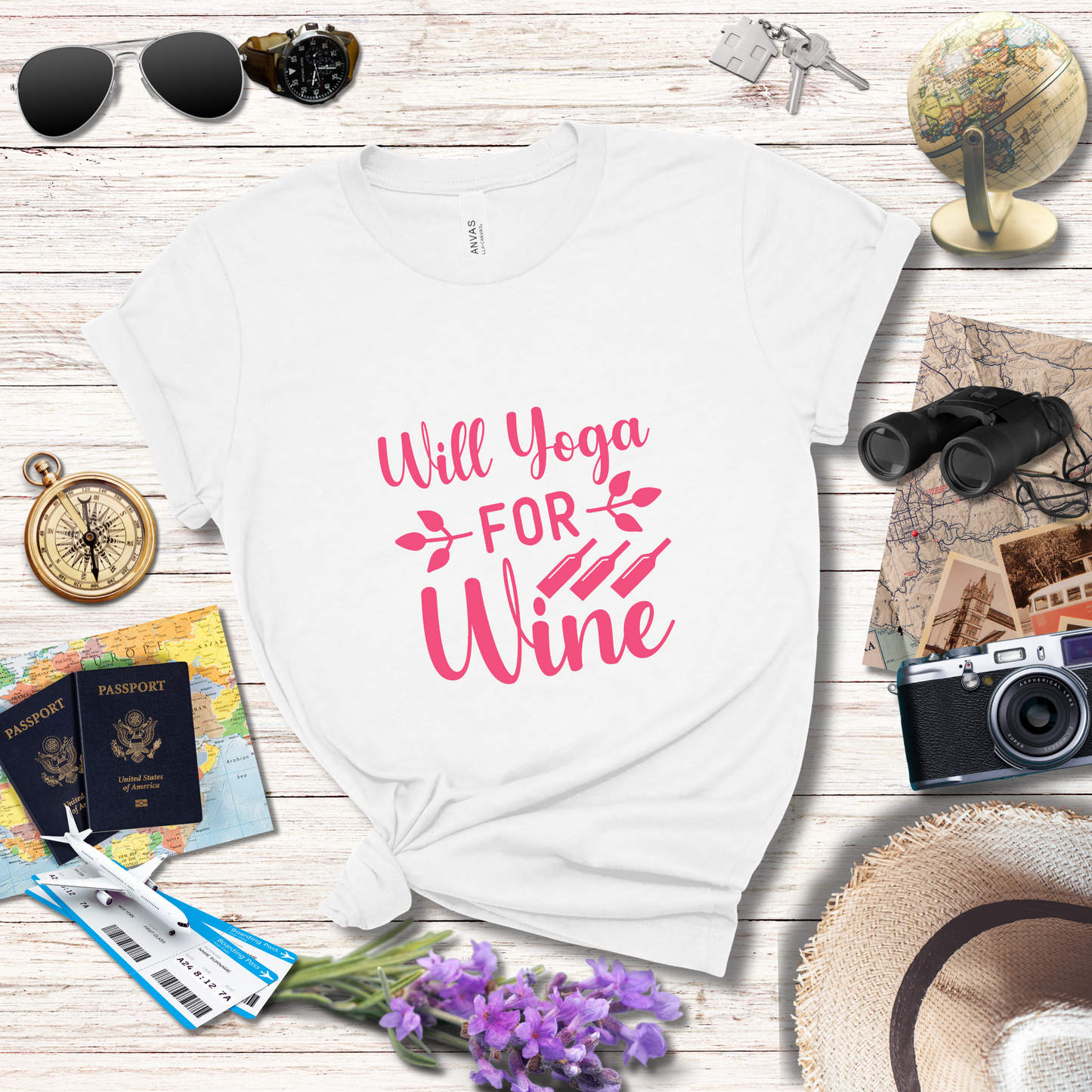 WILL YOGA FOR WINE - T-Shirt