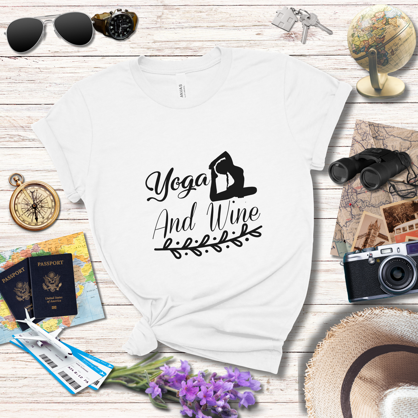 YOGA AND WINE - T-Shirt