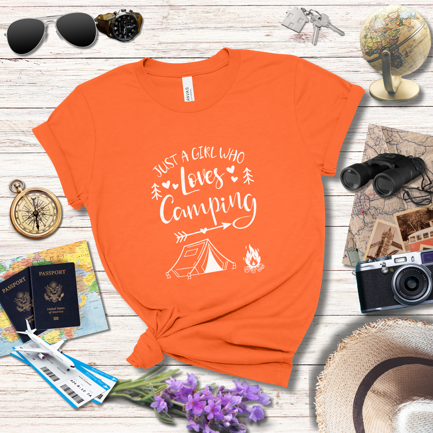 JUST A GIRL WHO LOVES CAMPING - T-Shirt