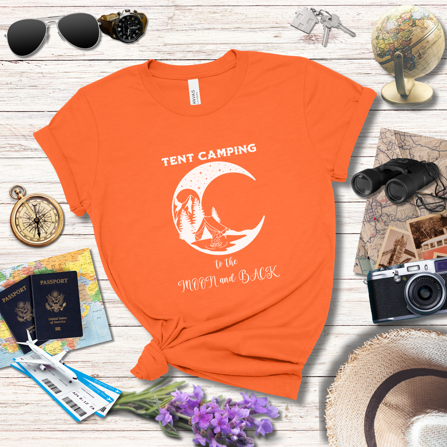 TENT CAMPING TO THE MOON AND BACK - T-Shirt