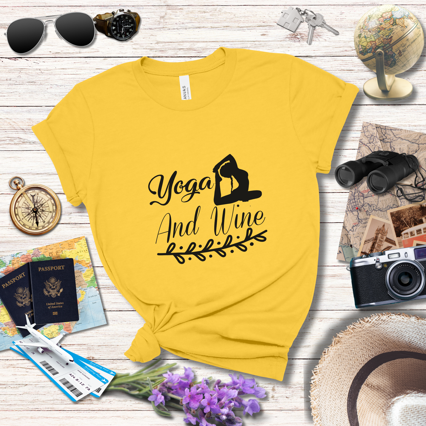 YOGA AND WINE - T-Shirt