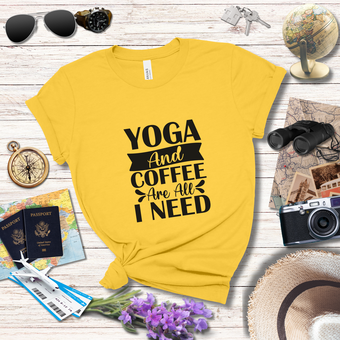 YOGA AND COFFEE ARE ALL I NEED - T-Shirt