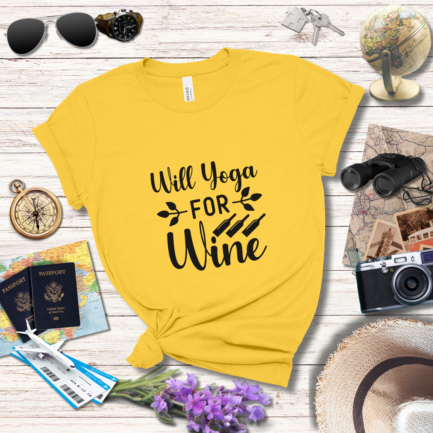 WILL YOGA FOR WINE - T-Shirt