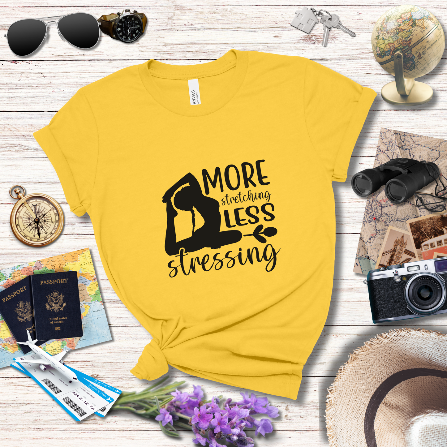 MORE STRETCHING LESS STRESSING - T-Shirt