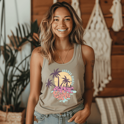 SUMMER NIGHTS CITY LIGHTS - Racerback Tank Top