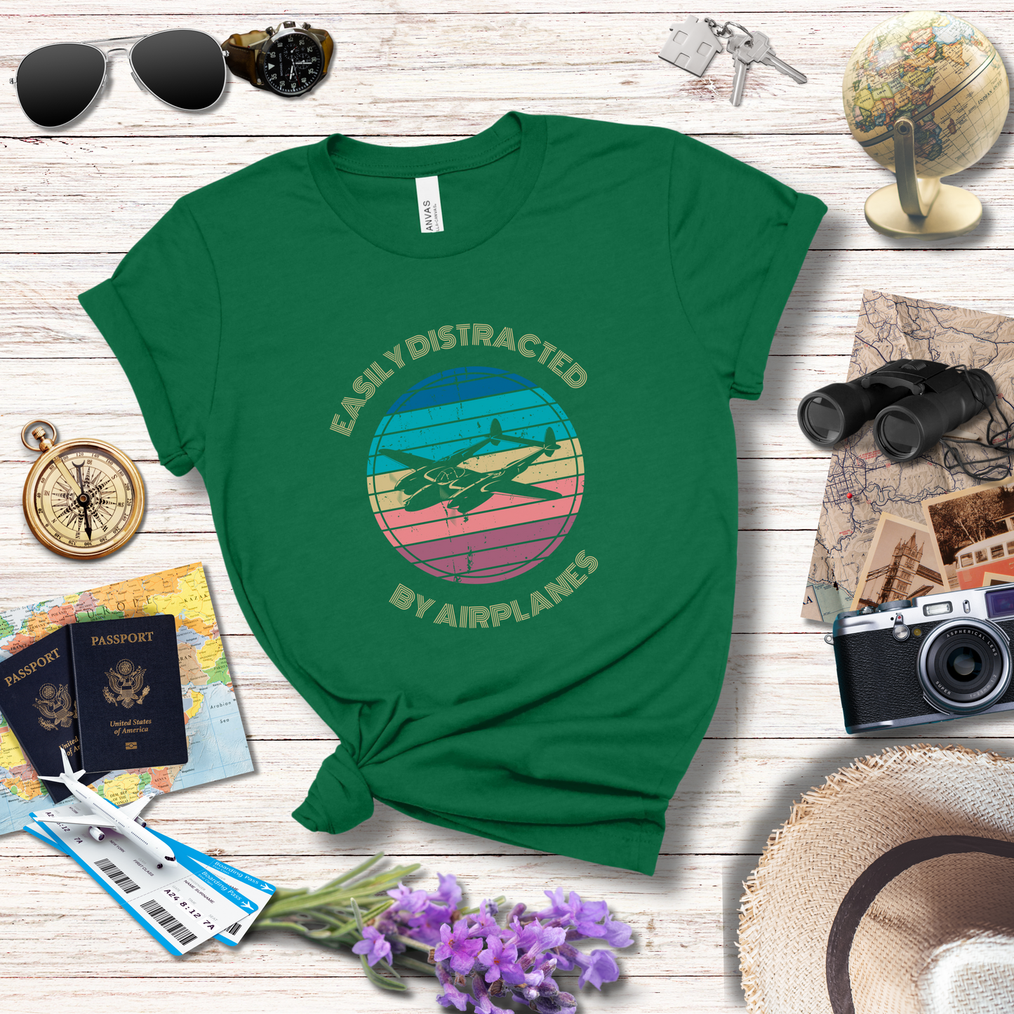 EASILY DISTRACTED BY AIRPLANES 2 - T-Shirt