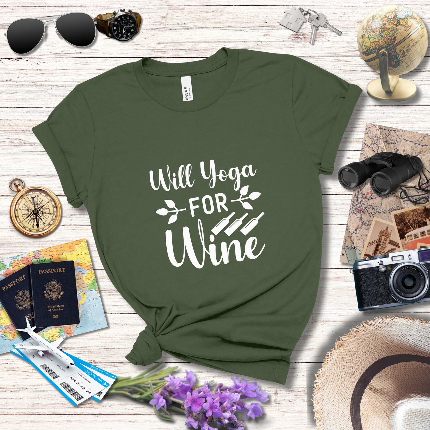 WILL YOGA FOR WINE - T-Shirt