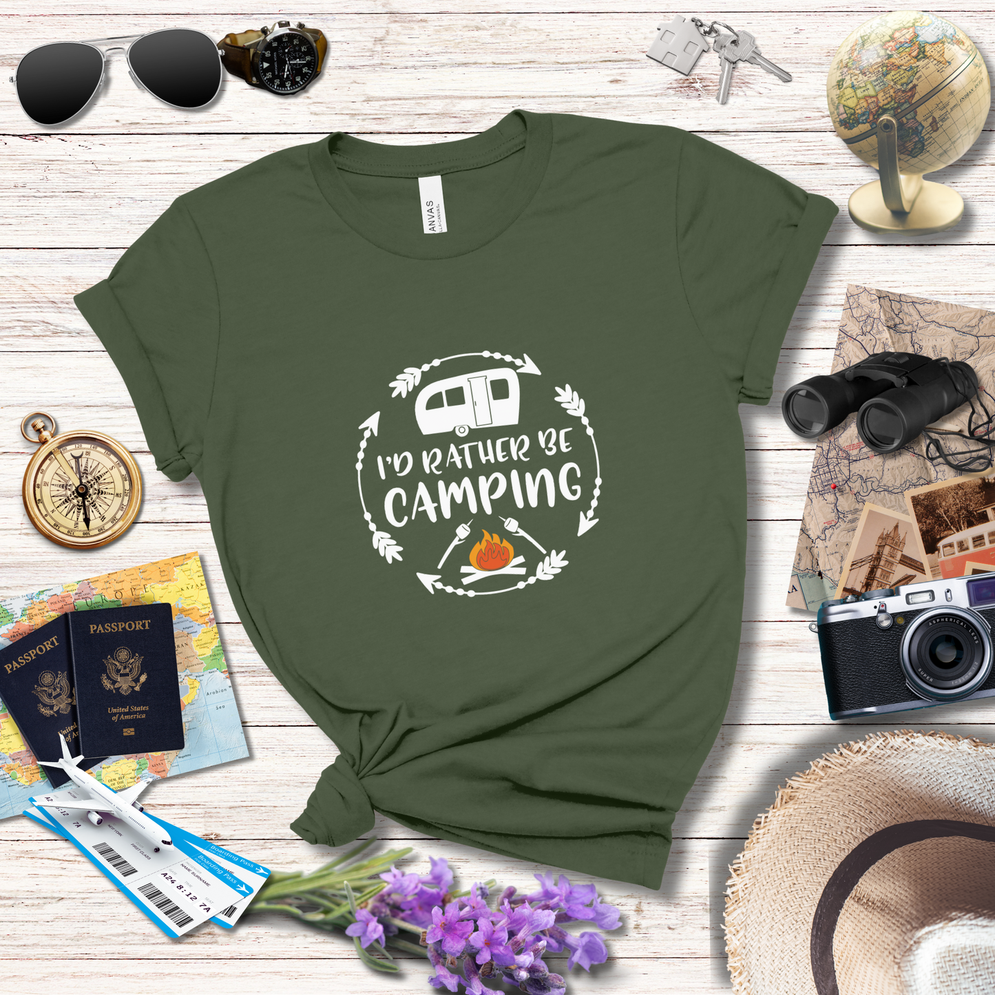 I'D RATHER BE CAMPING - T-Shirt