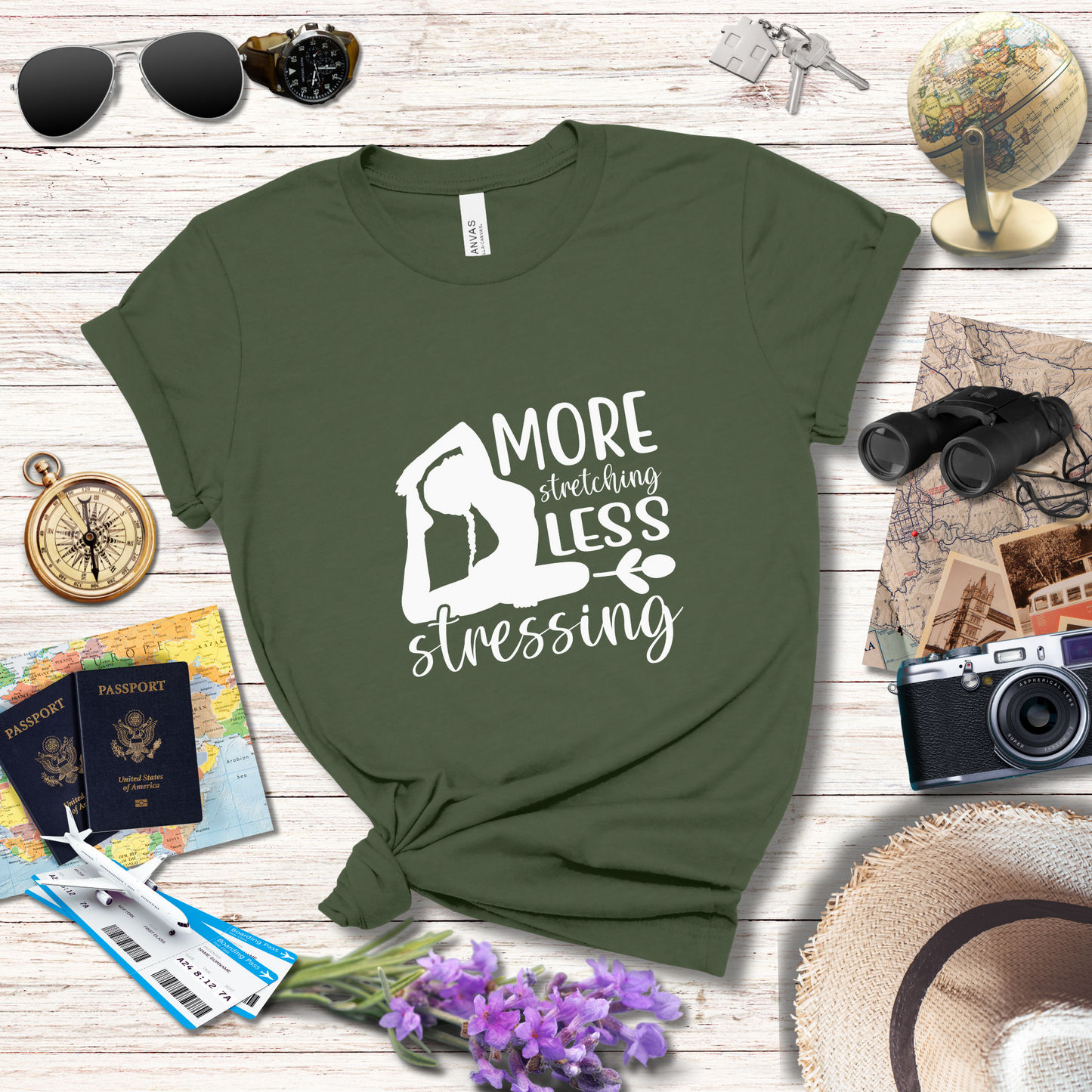 MORE STRETCHING LESS STRESSING - T-Shirt