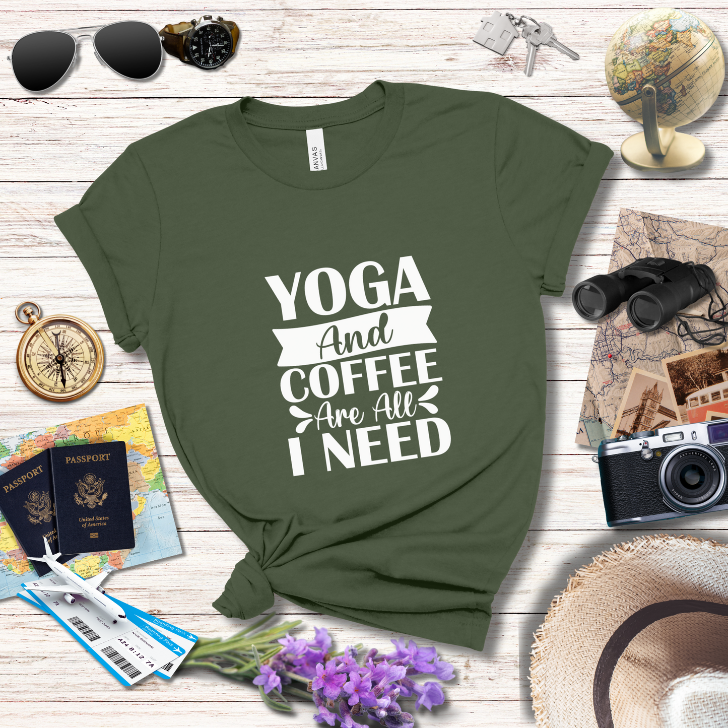 YOGA AND COFFEE ARE ALL I NEED - T-Shirt