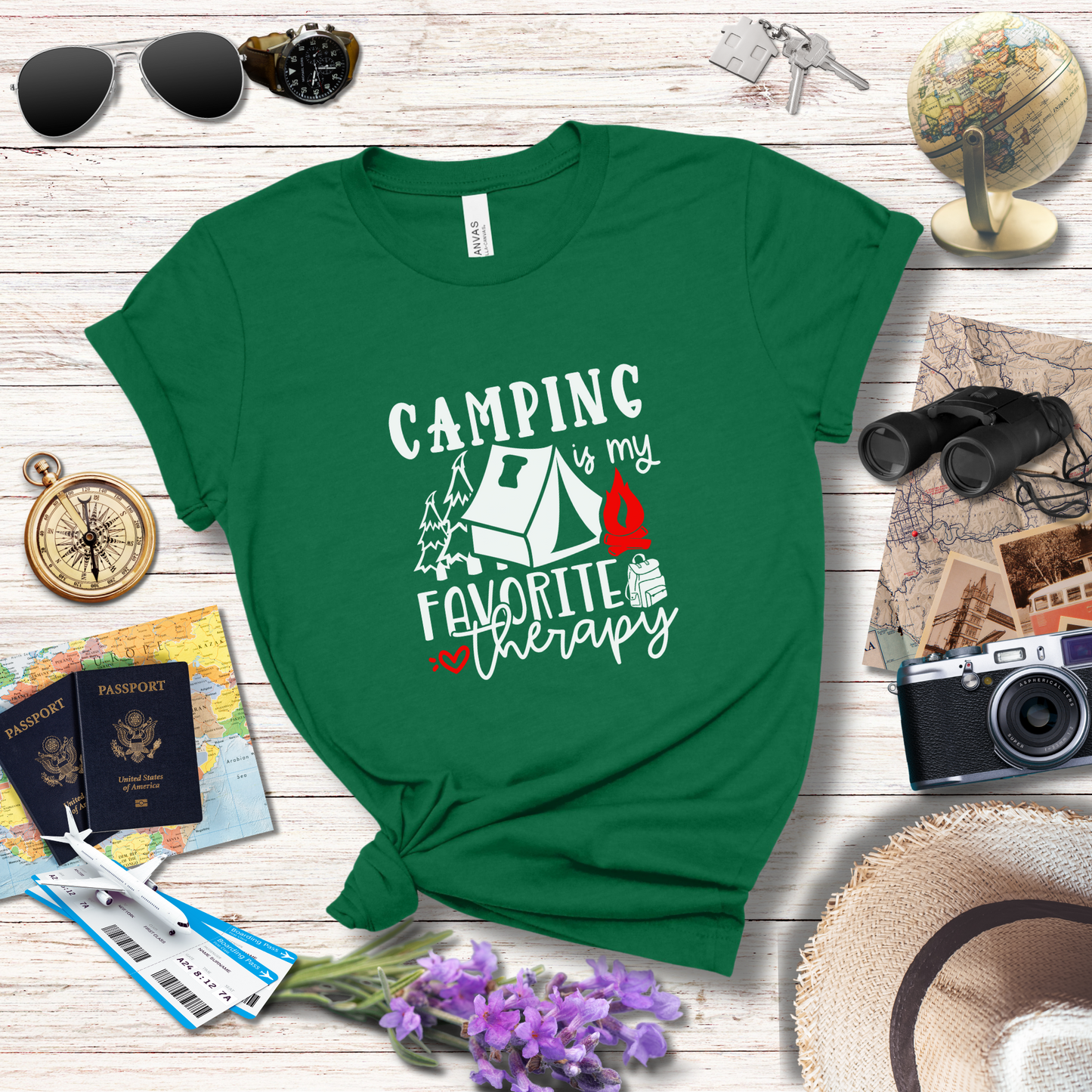 CAMPING IS MY FAVORITE THERAPY - T-Shirt