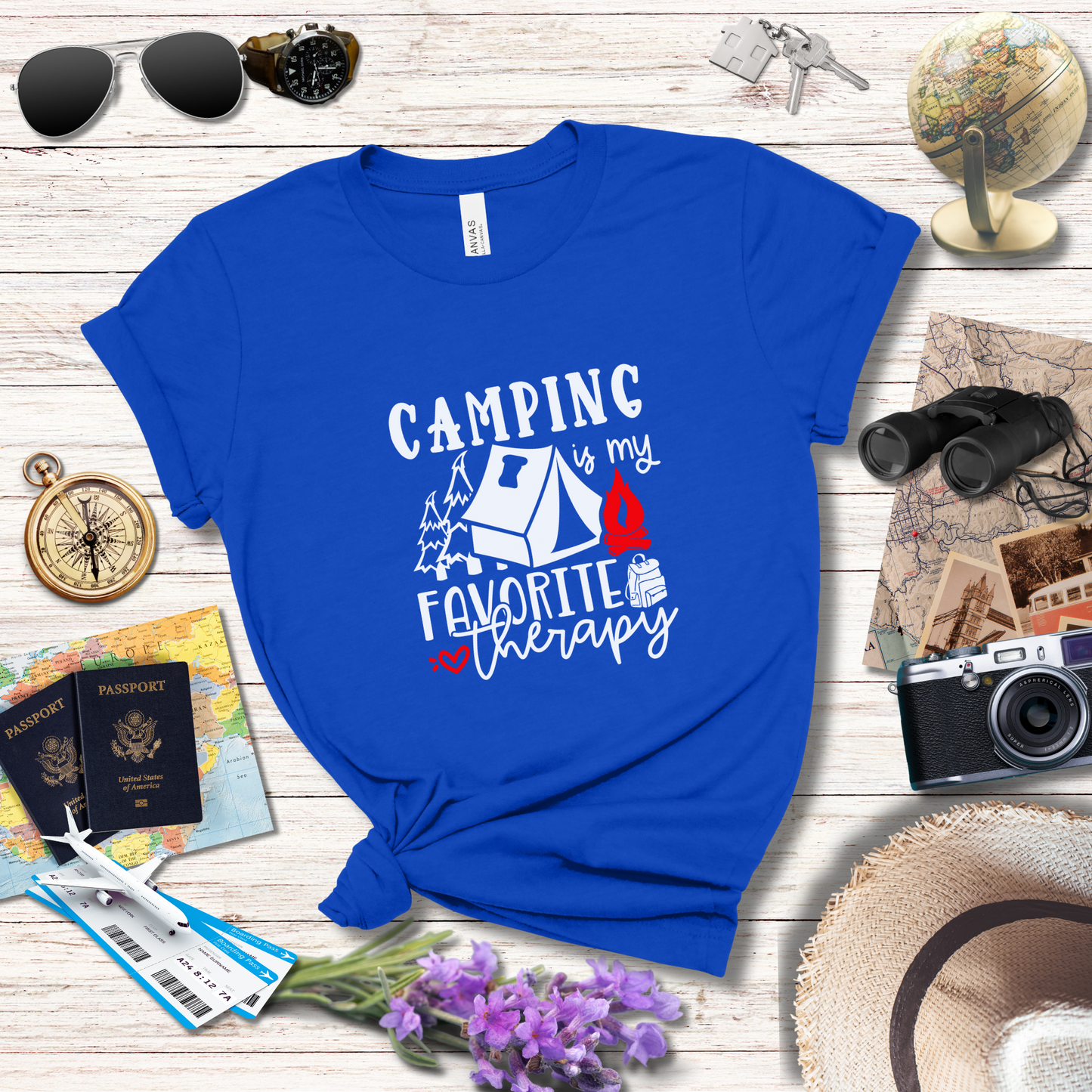 CAMPING IS MY FAVORITE THERAPY - T-Shirt