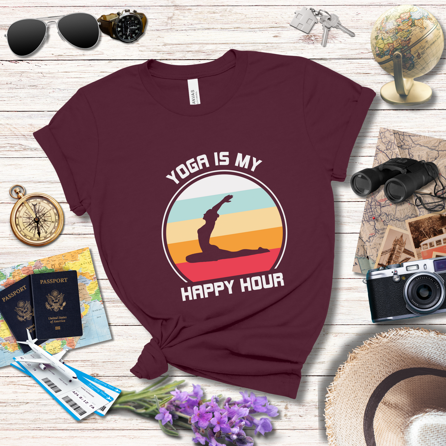 YOGA IS MY HAPPY HOUR - T-Shirt