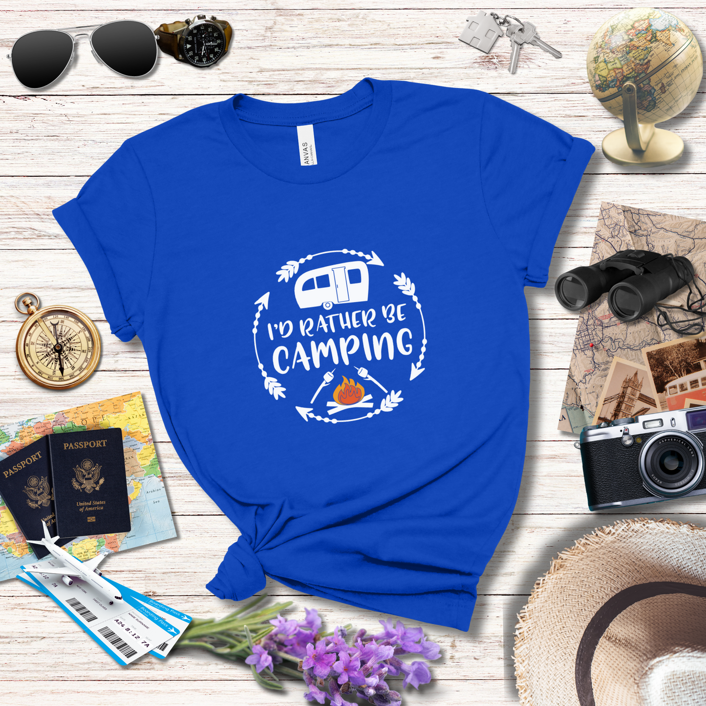 I'D RATHER BE CAMPING - T-Shirt