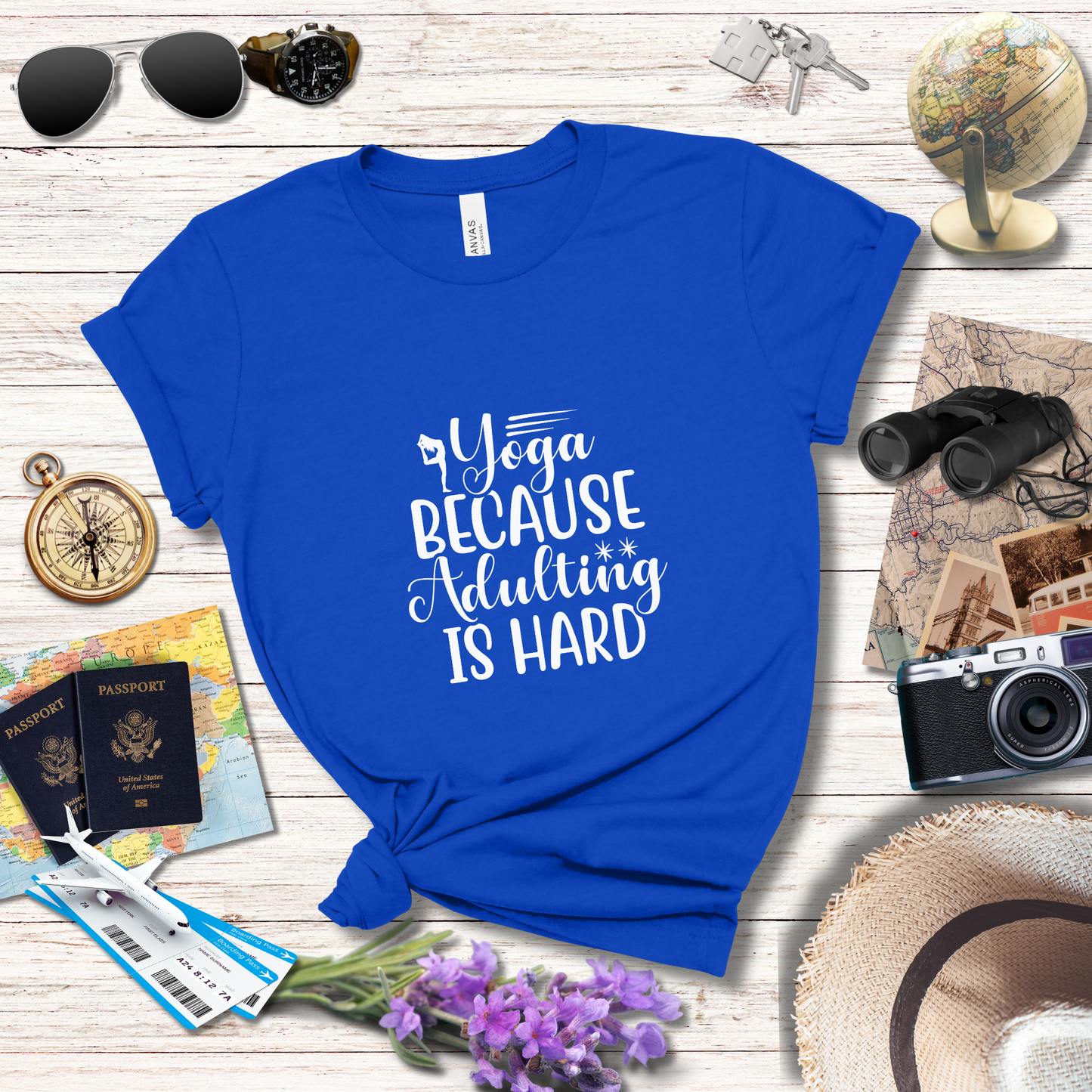 YOGA BECAUSE ADULTING IS HARD - T-Shirt