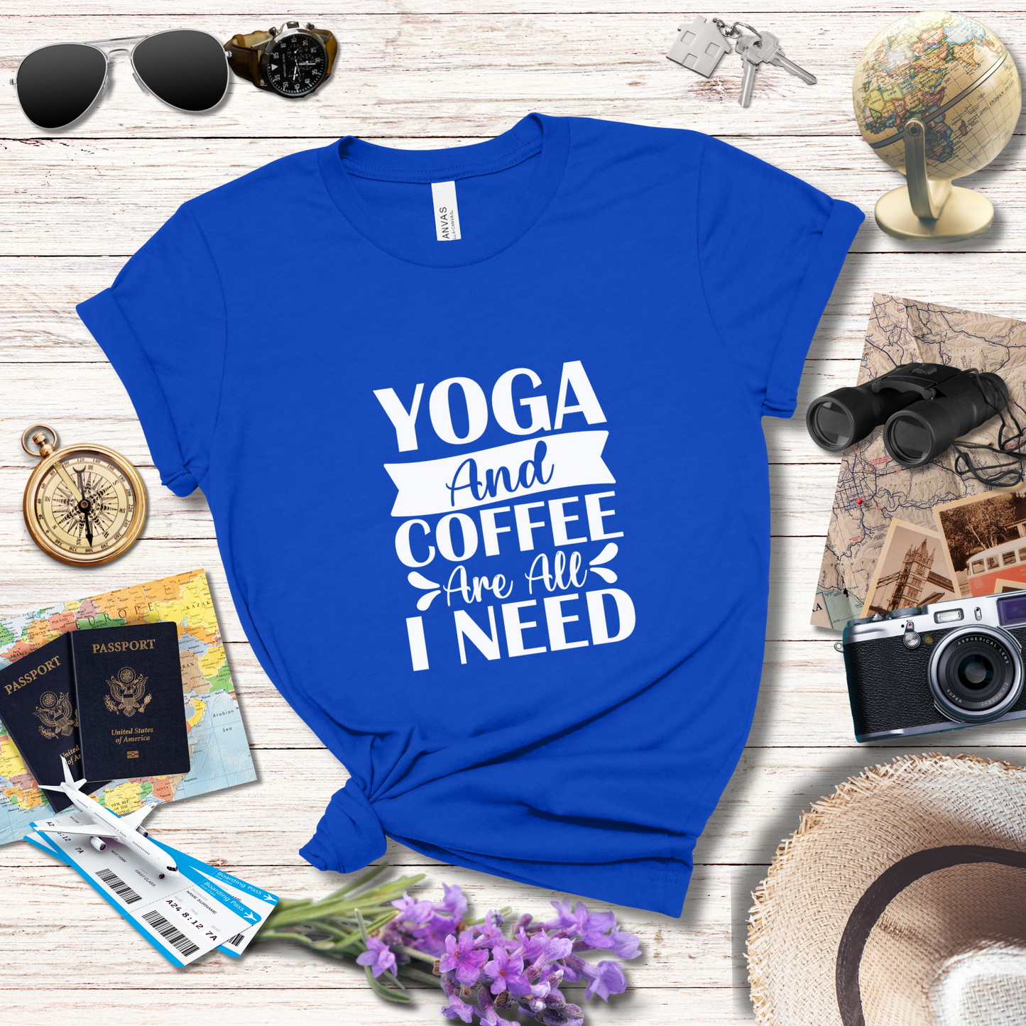 YOGA AND COFFEE ARE ALL I NEED - T-Shirt