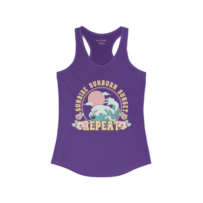 SUNRISE SUNBURN SUNSET REPEAT - Racerback Tank Top