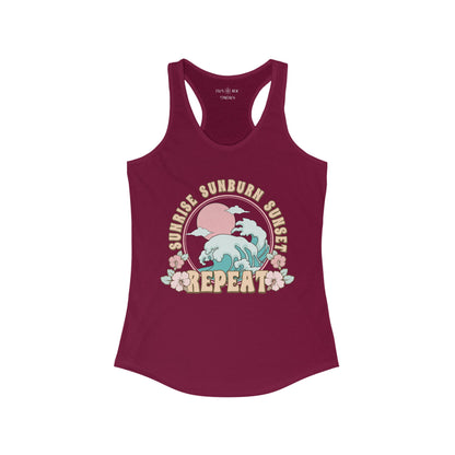 SUNRISE SUNBURN SUNSET REPEAT - Racerback Tank Top