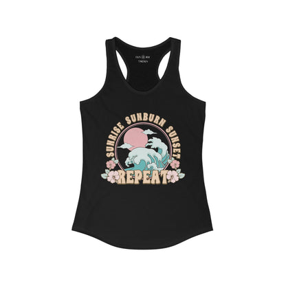 SUNRISE SUNBURN SUNSET REPEAT - Racerback Tank Top