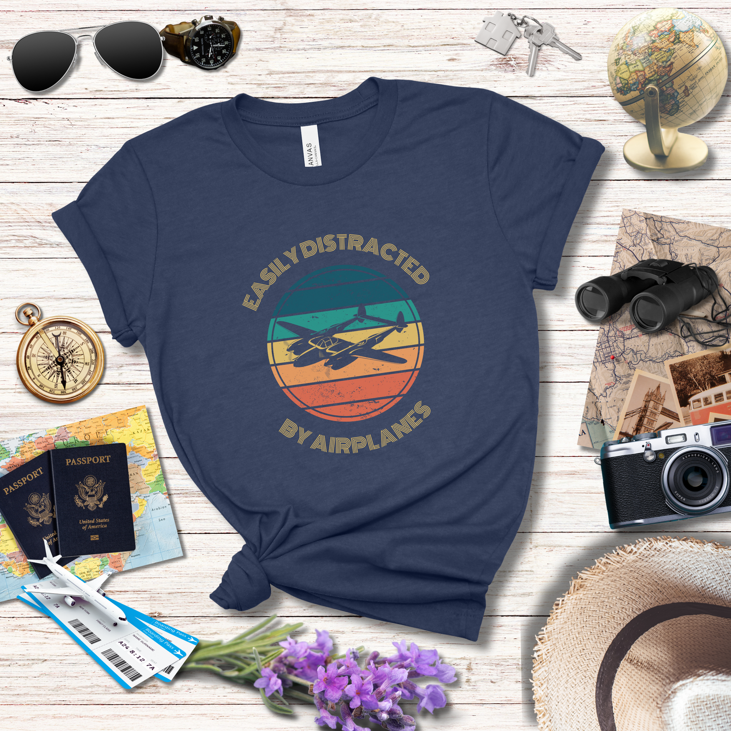 EASILY DISTRACTED BY AIRPLANES 1 - T-Shirt