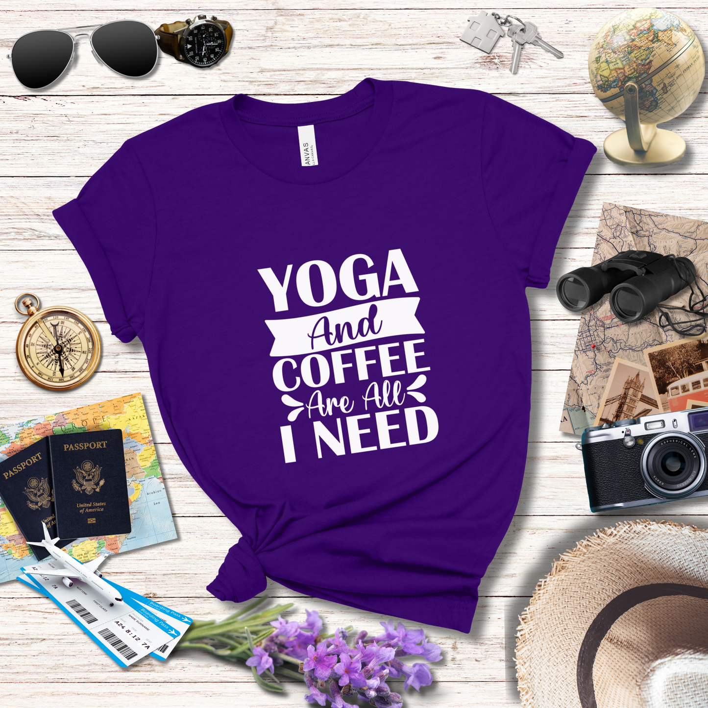 YOGA AND COFFEE ARE ALL I NEED - T-Shirt