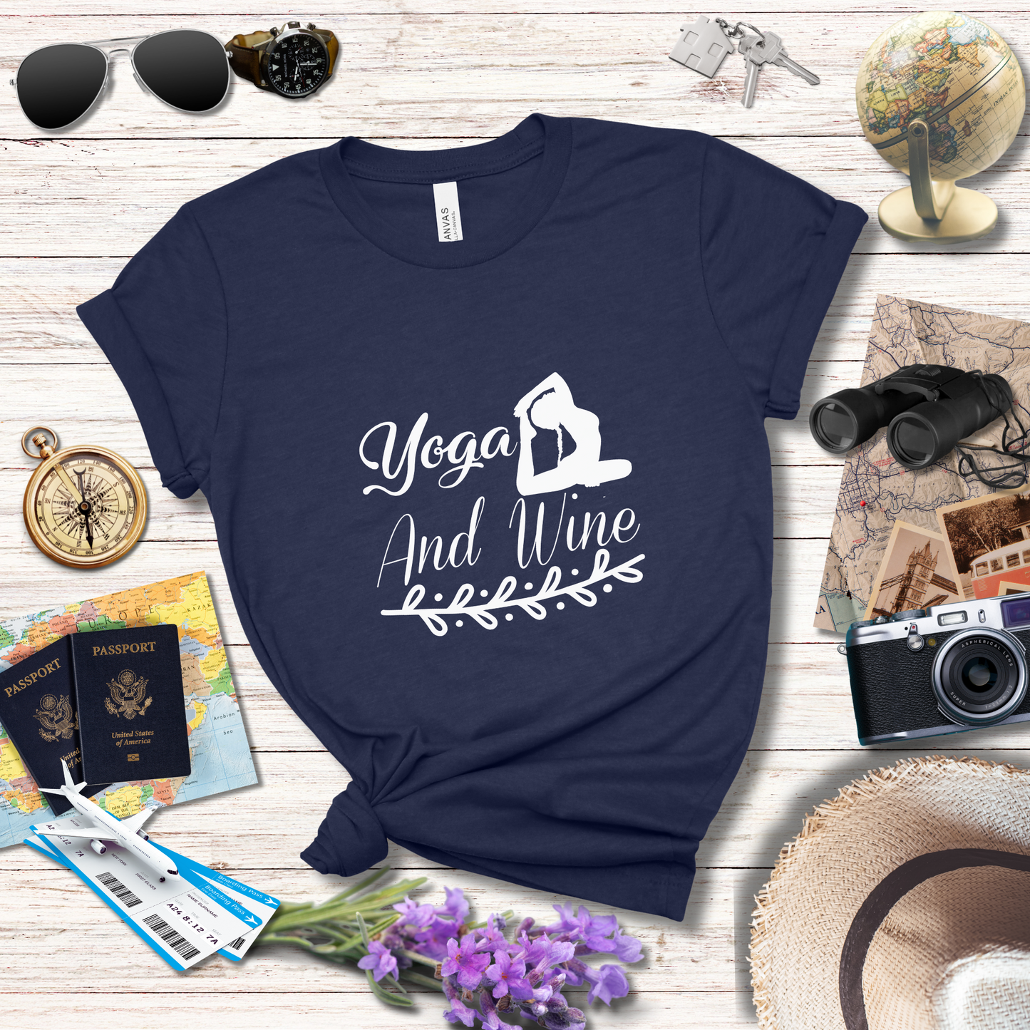 YOGA AND WINE - T-Shirt