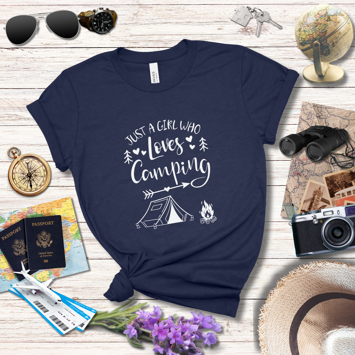 JUST A GIRL WHO LOVES CAMPING - T-Shirt