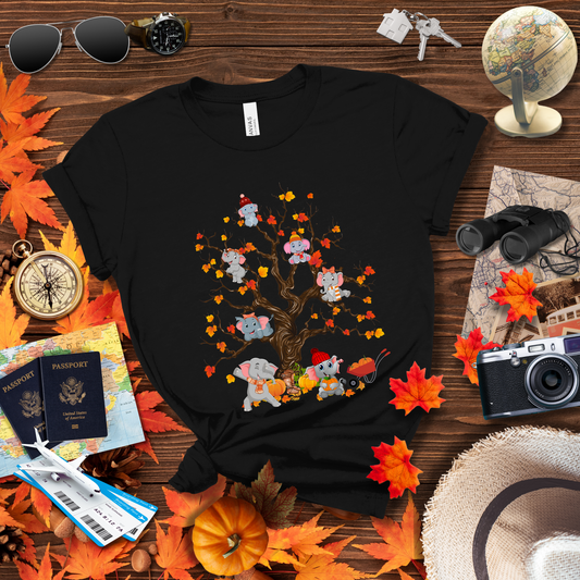 ELEPHANTS OVER AUTUMN TREE T-Shirt