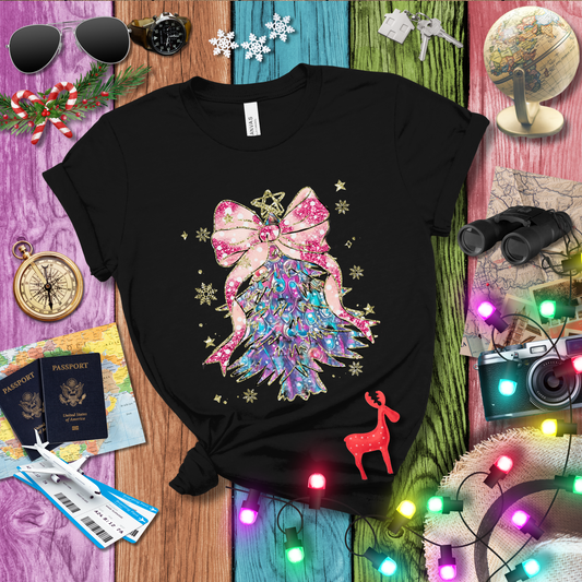 BLUE PINK CHRISTMAS TREE T-Shirt