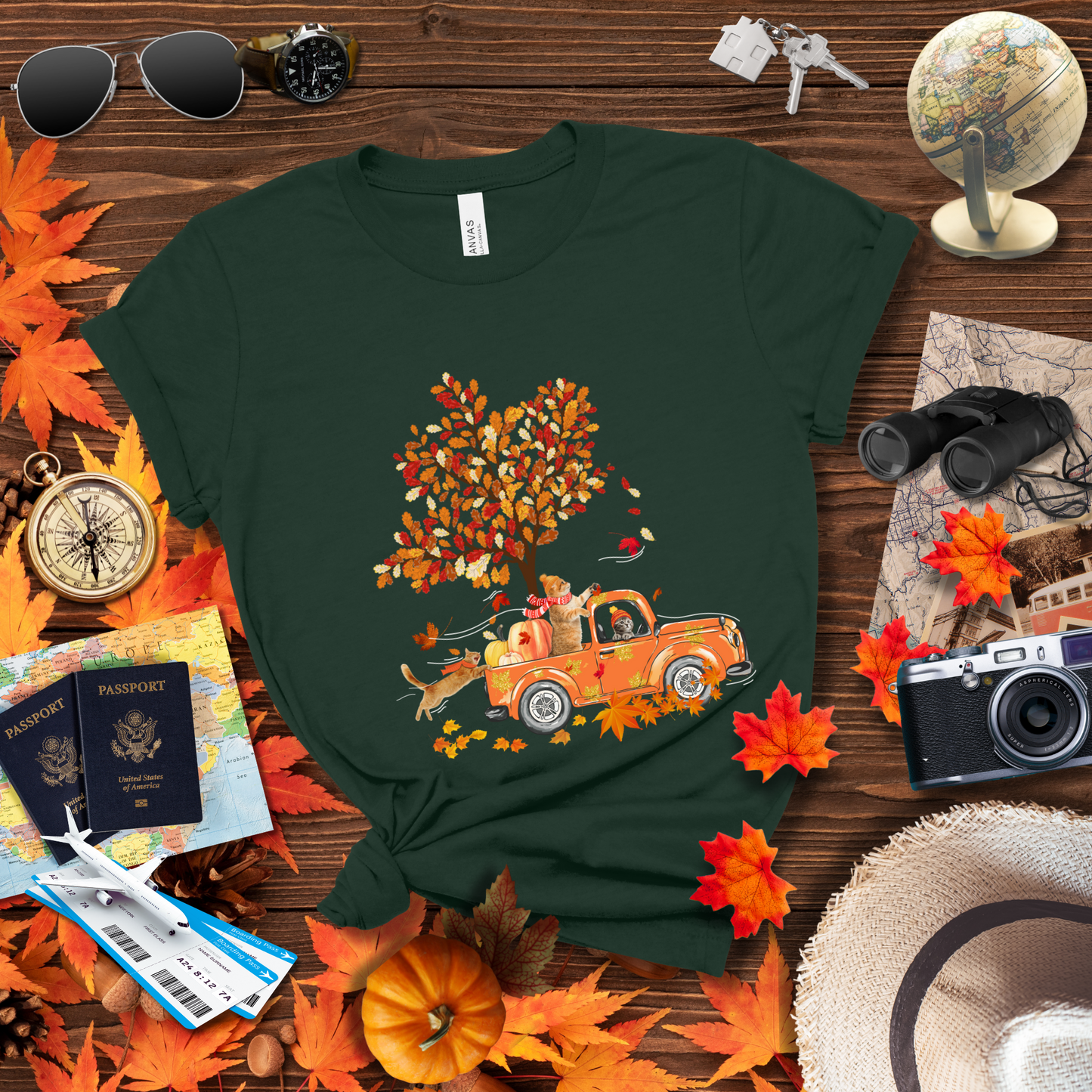 FALL CATS ON PUMPKIN TRUCK T-Shirt