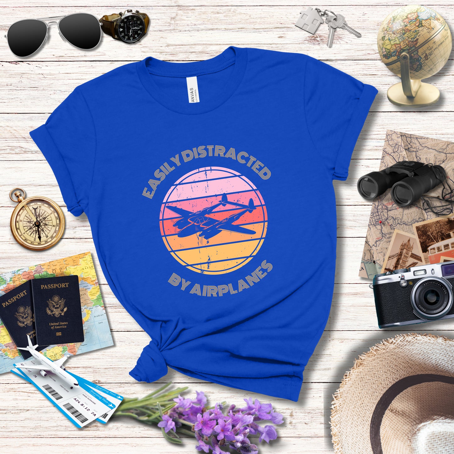 EASILY DISTRACTED BY AIRPLANES 4 - T-Shirt