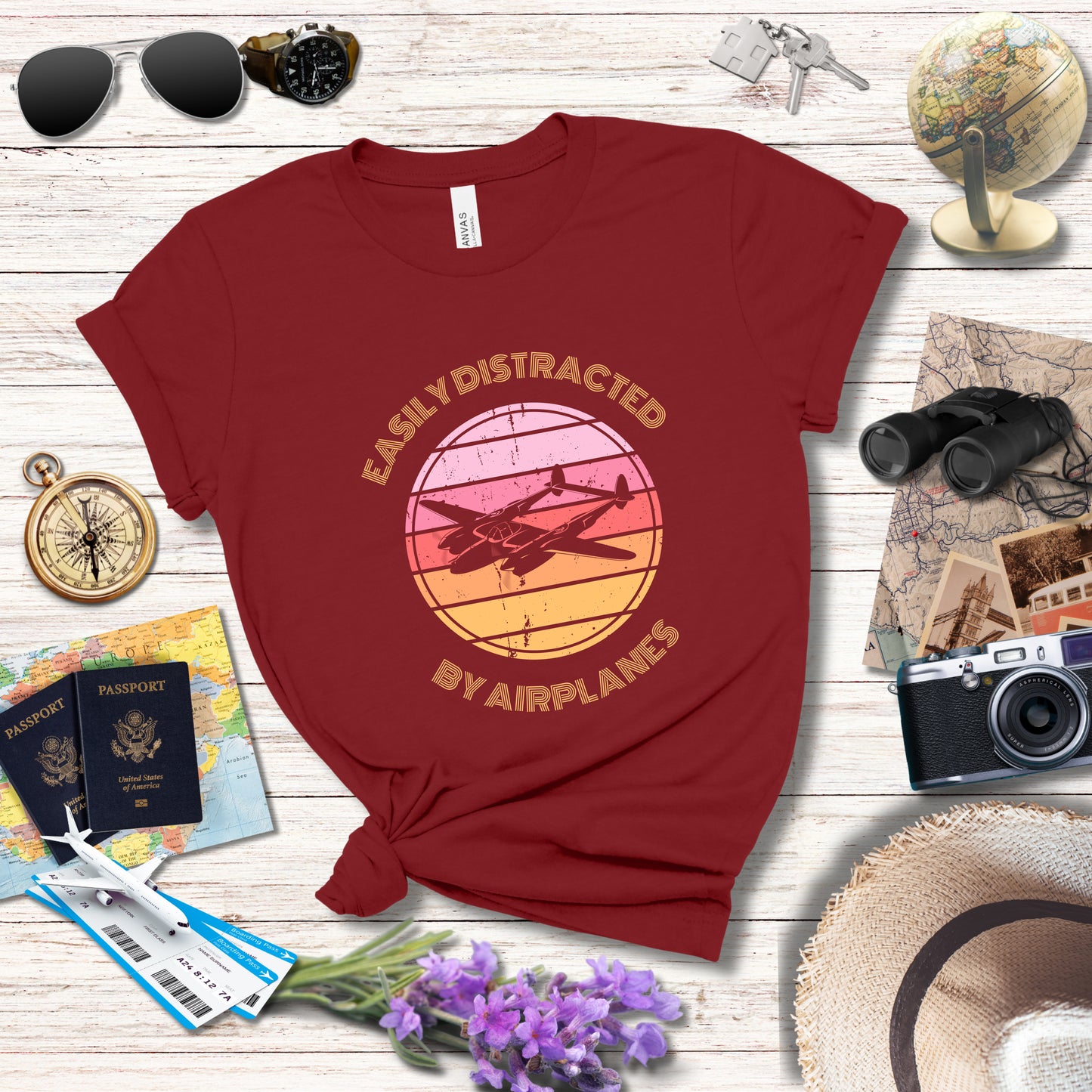 EASILY DISTRACTED BY AIRPLANES 4 - T-Shirt