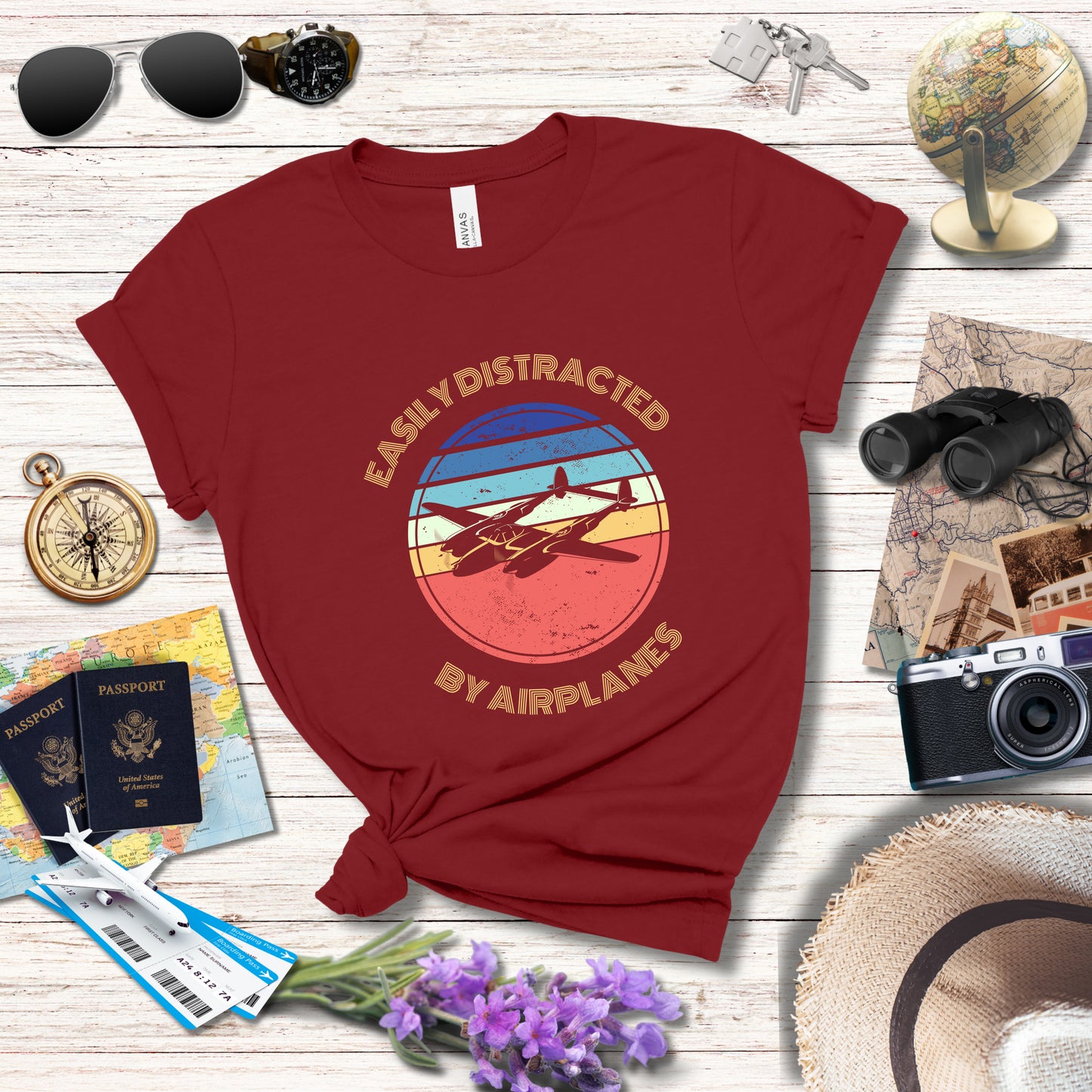 EASILY DISTRACTED BY AIRPLANES 5 - T-Shirt