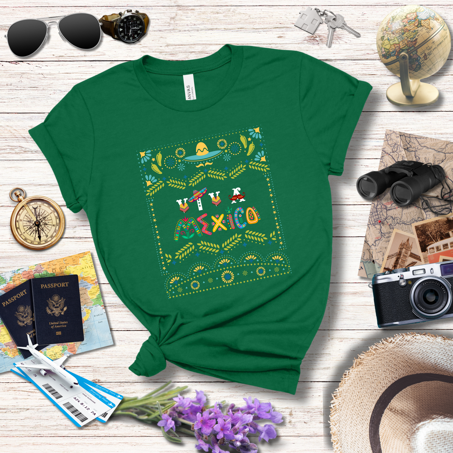 VIVA MEXICO - YELLO GREEN DESIGN - T-Shirt